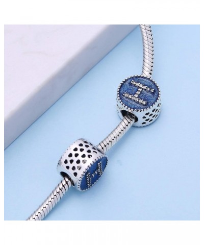 Solid 925 Sterling Silver Letter Beads Complete A~Z Gift Options Alphabet Charm Fit Pandora European Bracelets Letter H $10.8...