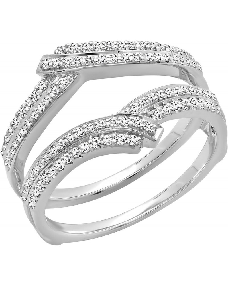 0.32 Carat (ctw) Round White Diamond Enhancer Guard Anniversary Ring for Her in 10K Gold 5.5 White Gold $190.33 Others