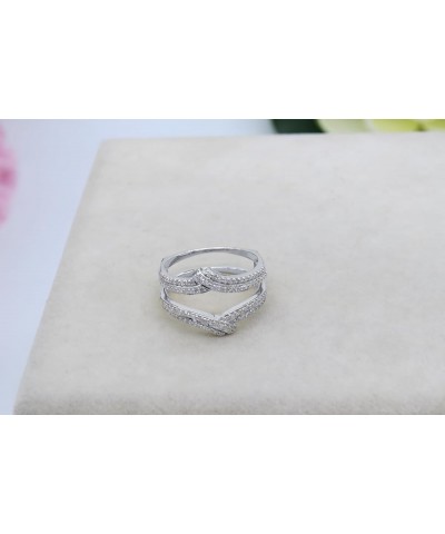 0.32 Carat (ctw) Round White Diamond Enhancer Guard Anniversary Ring for Her in 10K Gold 5.5 White Gold $190.33 Others