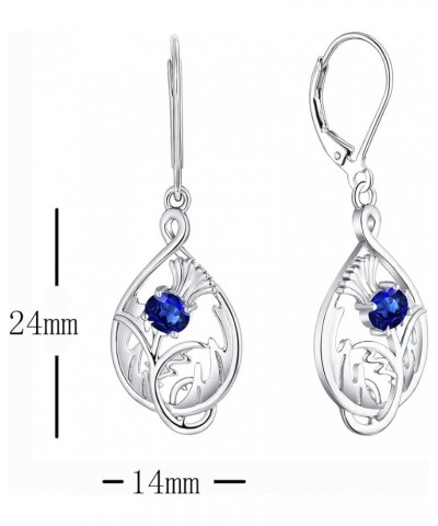 Scottish Thistle Earrings,925 Sterling Silver Scotland Flower Outlander Drop & Dangle Earrings with 3A CZ Birthstone,Jewelry ...