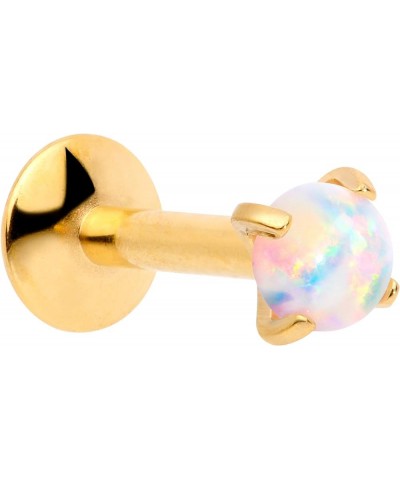 16 Gauge G23 Titanium 2mm Synthetic Opal Internally Threaded Labret Monroe Tragus 16G 1/4 3mm-Gold Toned $14.55 Body Jewelry