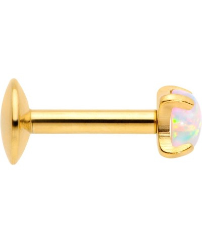 16 Gauge G23 Titanium 2mm Synthetic Opal Internally Threaded Labret Monroe Tragus 16G 1/4 3mm-Gold Toned $14.55 Body Jewelry