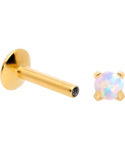 16 Gauge G23 Titanium 2mm Synthetic Opal Internally Threaded Labret Monroe Tragus 16G 1/4 3mm-Gold Toned $14.55 Body Jewelry