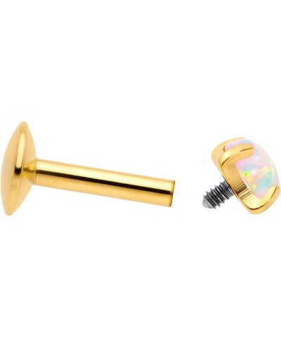 16 Gauge G23 Titanium 2mm Synthetic Opal Internally Threaded Labret Monroe Tragus 16G 1/4 3mm-Gold Toned $14.55 Body Jewelry