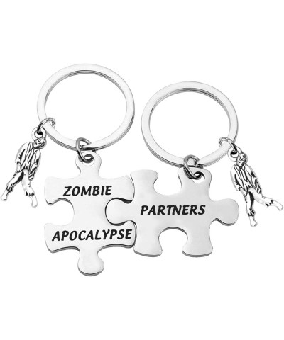 Zombie Apocalypse Partners Broken Heart Keychain Set Of 2 Gift For Best Friends Couples Zombie Apocalypse Puzzle $11.14 Others