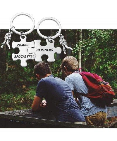 Zombie Apocalypse Partners Broken Heart Keychain Set Of 2 Gift For Best Friends Couples Zombie Apocalypse Puzzle $11.14 Others