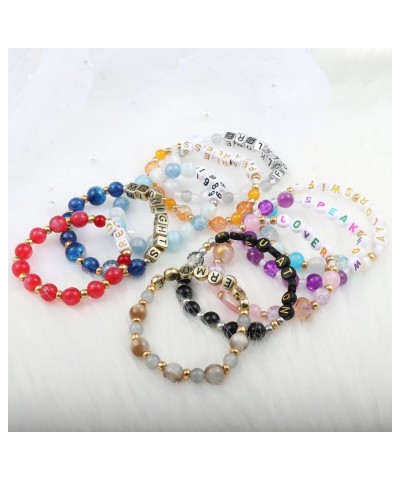 Friendship Bracelet Merch Set Multilayer Singer Music for DIY Bracelets Mixed Glass and Alphabet Beads - Contains Printing Dr...