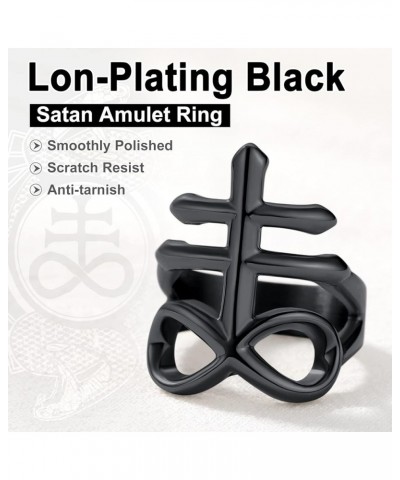 Men's Punk Ring Stainless Steel Black Gold Color Signet Ring, Cool Costume Rings -with Gift Box Leviathan Cross-Black $11.79 ...