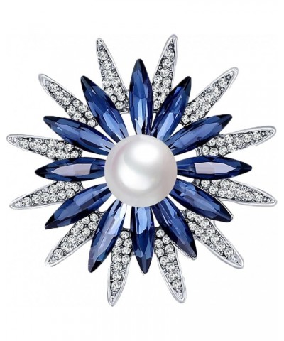 Women Crystal Bouquet Brooch Pin All-Match Accessories Rhinestone Brooches and Pins one size Blue D $9.85 Brooches & Pins