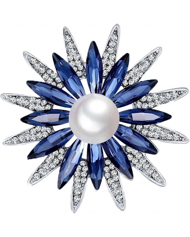 Women Crystal Bouquet Brooch Pin All-Match Accessories Rhinestone Brooches and Pins one size Blue D $9.85 Brooches & Pins