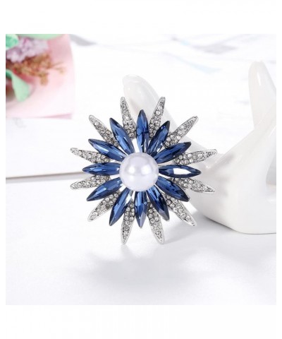 Women Crystal Bouquet Brooch Pin All-Match Accessories Rhinestone Brooches and Pins one size Blue D $9.85 Brooches & Pins