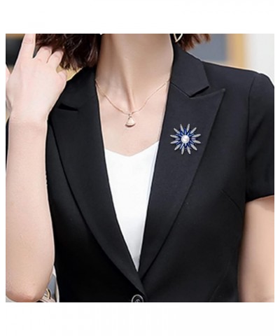 Women Crystal Bouquet Brooch Pin All-Match Accessories Rhinestone Brooches and Pins one size Blue D $9.85 Brooches & Pins