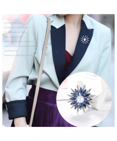 Women Crystal Bouquet Brooch Pin All-Match Accessories Rhinestone Brooches and Pins one size Blue D $9.85 Brooches & Pins