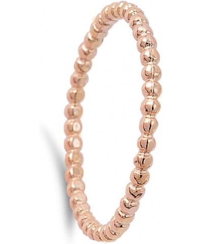 CHOOSE YOUR COLOR Sterling Silver Bead Band Ring Rose Gold-Tone $10.37 Rings