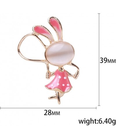 Cute Rabbit Brooches Pins Delicate Cartoon Rope Skipping Animal Brooch Classic for Party Dance Banquet for Women Teen Girls D...