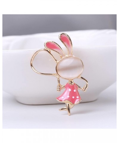 Cute Rabbit Brooches Pins Delicate Cartoon Rope Skipping Animal Brooch Classic for Party Dance Banquet for Women Teen Girls D...