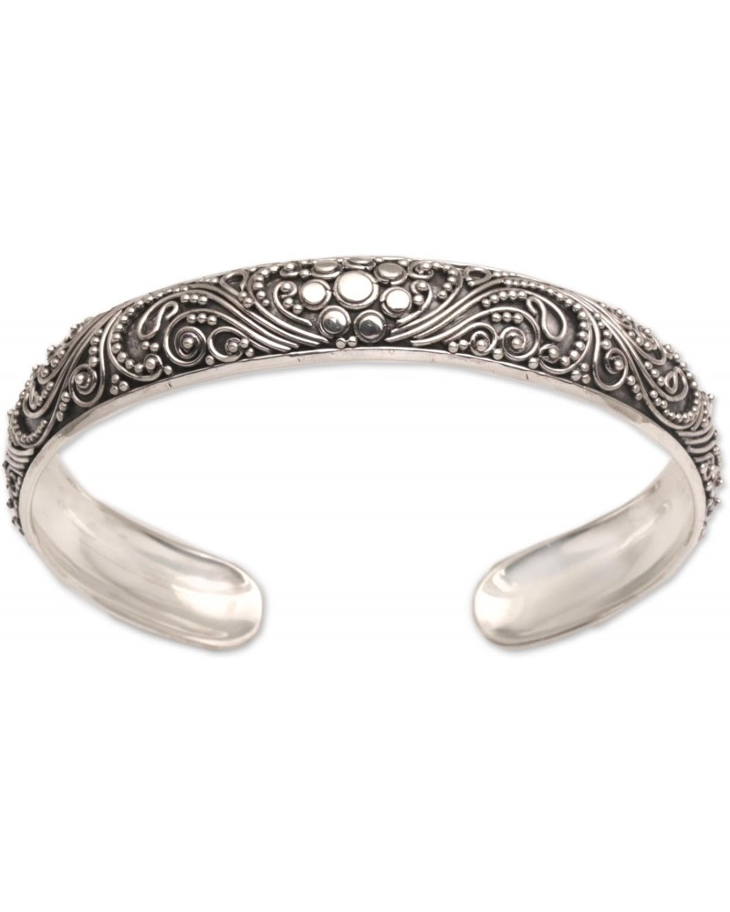 Artisan Handmade .925 Sterling Silver Cuff Bracelet Swirl Motif from Bali Indonesia 'Shrine Swirls' $28.80 Bracelets