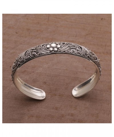 Artisan Handmade .925 Sterling Silver Cuff Bracelet Swirl Motif from Bali Indonesia 'Shrine Swirls' $28.80 Bracelets