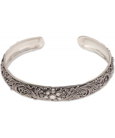 Artisan Handmade .925 Sterling Silver Cuff Bracelet Swirl Motif from Bali Indonesia 'Shrine Swirls' $28.80 Bracelets