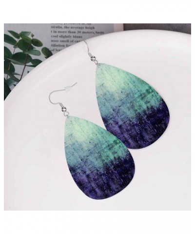 Leather Earrings for Women Teardrop Double-Sided Dangle Lightweight Girls Leaf Earrings Art Vintage $7.19 Earrings