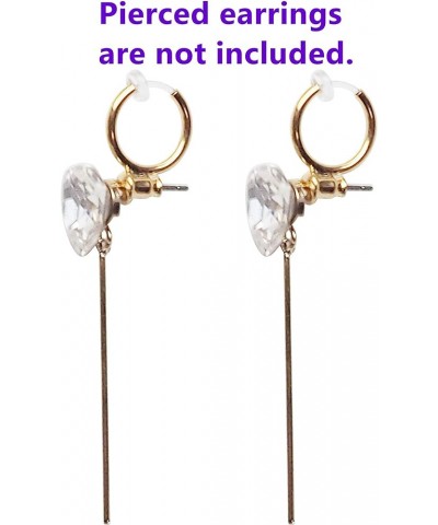 Invisible Women's Earring Converters Comfortable Resin Clip On Hoop Earrings Gold $9.83 Earrings