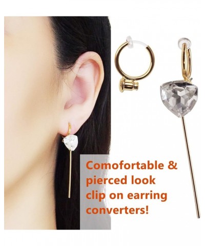 Invisible Women's Earring Converters Comfortable Resin Clip On Hoop Earrings Gold $9.83 Earrings