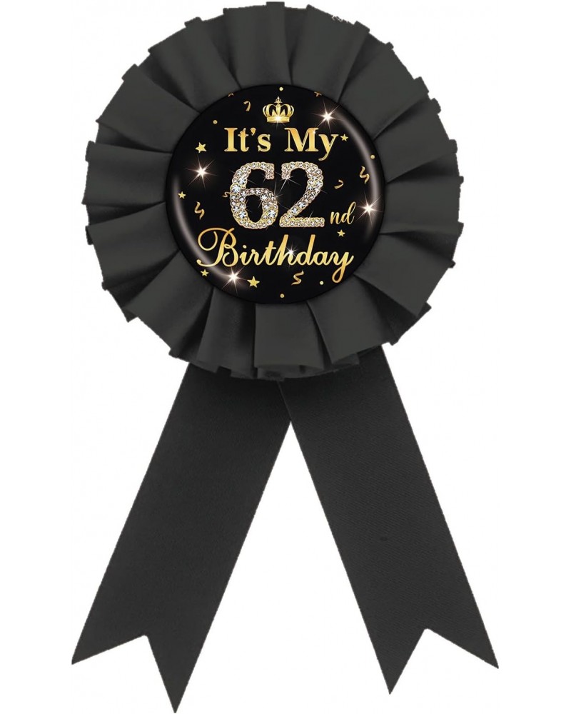 It's My 36th Birthday Tinplate Badge Pin, Gold Diamond Happy 36th Birthday Button Pin, 36 & Fabulous Birthday Black Rosette A...