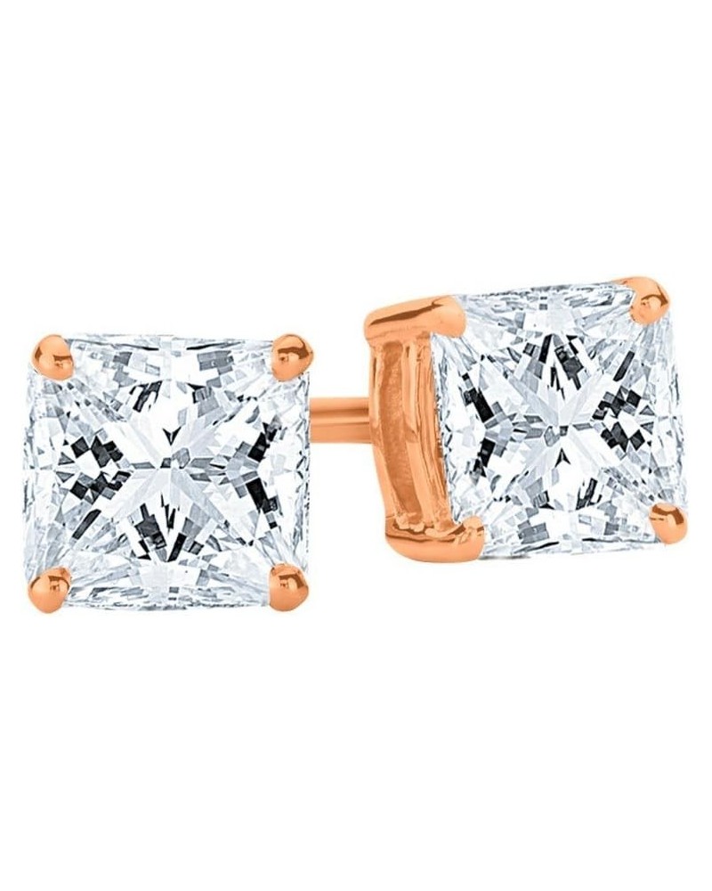 1-5 IGI Certified LAB-GROWN Princess Cut Diamond Earrings 4 Prong Screw Back Ultra Premium Collection (E-F Color, SI1-SI2 Cla...