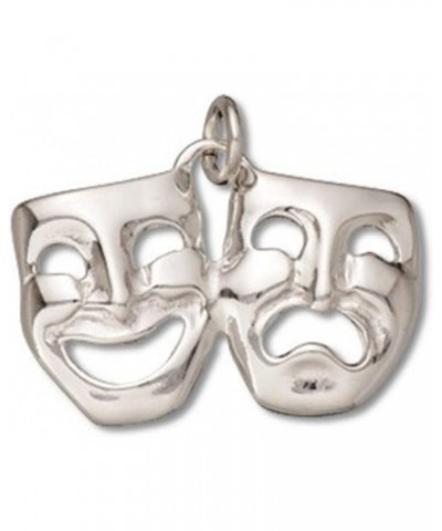 Sterling Silver 3D Actors Comedy And Tragedy Drama Mask Charm $19.60 Bracelets