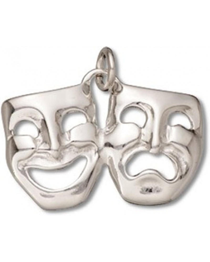 Sterling Silver 3D Actors Comedy And Tragedy Drama Mask Charm $19.60 Bracelets