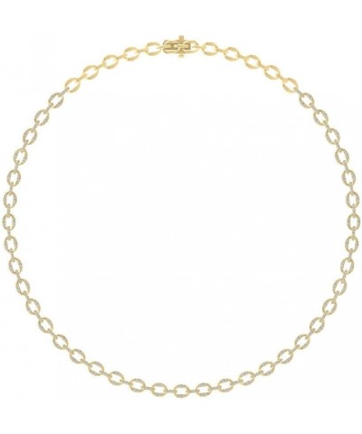 10K Gold or Silver Round Lab Grown Diamond Link Necklace (1 1/2 cttw, D-E Color, VS Clarity) 18 Yellow Yellow Gold $379.75 Ne...