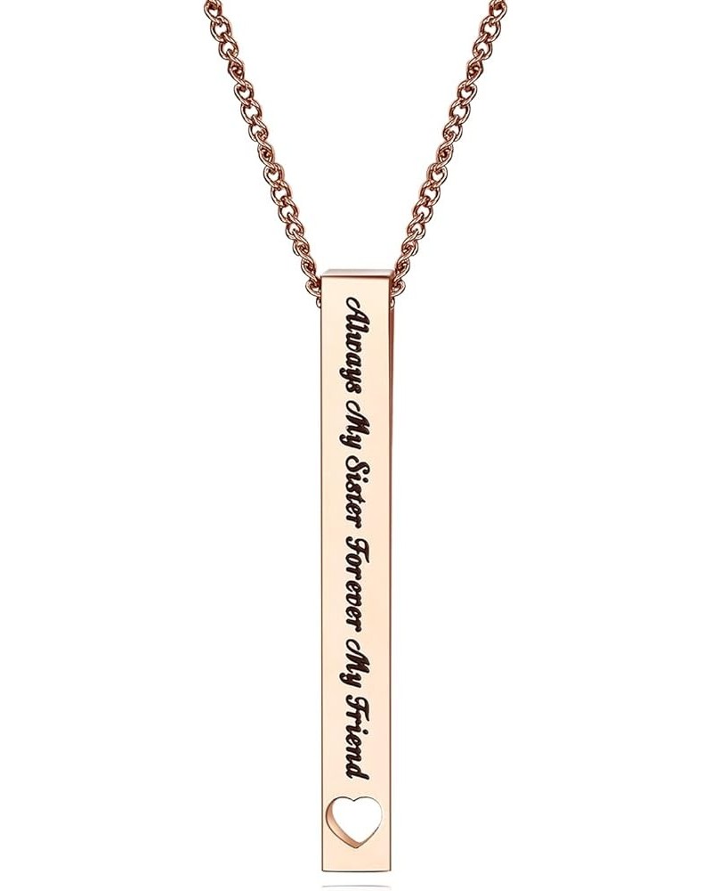 Sister Gifts from Sister - Always My Sister Forever My Friend Bar Necklace - Birthday Jewelry Gift Necklaces for Sisters Sist...