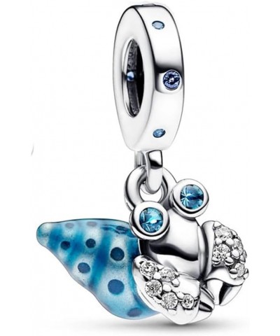 Summer Sea Animal Blue Charms 925 Sterling Silver with Cubic Zirconia for Women Bracelets and Necklaces,Mother's Day Gift for...