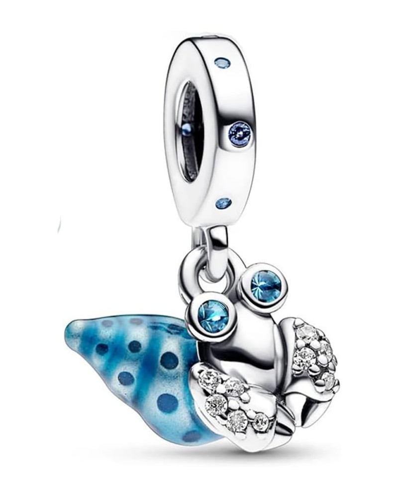 Summer Sea Animal Blue Charms 925 Sterling Silver with Cubic Zirconia for Women Bracelets and Necklaces,Mother's Day Gift for...