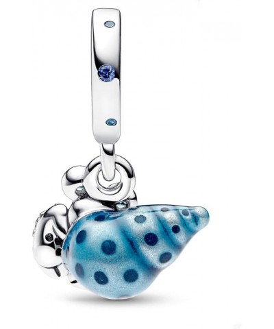 Summer Sea Animal Blue Charms 925 Sterling Silver with Cubic Zirconia for Women Bracelets and Necklaces,Mother's Day Gift for...