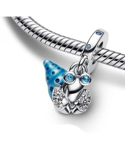 Summer Sea Animal Blue Charms 925 Sterling Silver with Cubic Zirconia for Women Bracelets and Necklaces,Mother's Day Gift for...