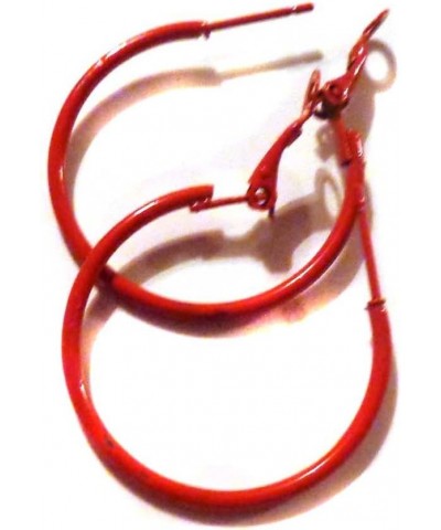 Color Hoop Earrings Simple Thin Hoop Earrings 1 Inch Red Hoop Earrings $8.11 Earrings