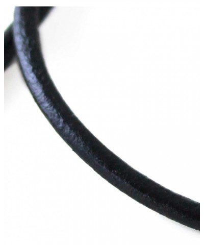 Leather Necklace, Sterling Silver Clasp, 2mm 3mm Round Genuine Black Leather Cord Chain 16"-24" Rope Necklace 18.0 Inches 3mm...