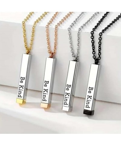 Be Kind...Of A Bitch - Hidden Message Necklace,Be Kind Of A Bitch 3D Engraving Vertical Bar Necklace,Stainless Steel Be Kind ...