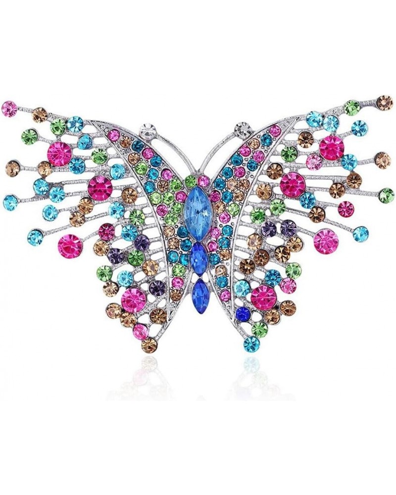 Butterfly Brooch Corsage Wedding Brooch Pin Brooches Colorful Crystal Butterfly Insect Lapel Pin Gift for Women Girls Clothin...