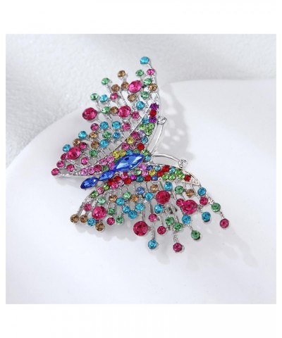 Butterfly Brooch Corsage Wedding Brooch Pin Brooches Colorful Crystal Butterfly Insect Lapel Pin Gift for Women Girls Clothin...