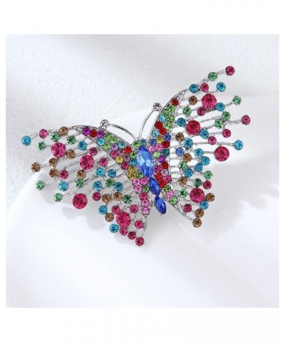 Butterfly Brooch Corsage Wedding Brooch Pin Brooches Colorful Crystal Butterfly Insect Lapel Pin Gift for Women Girls Clothin...