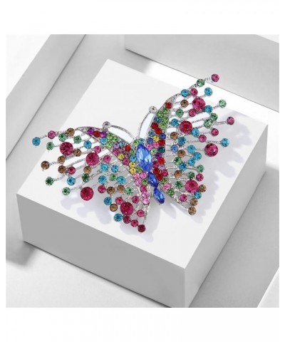 Butterfly Brooch Corsage Wedding Brooch Pin Brooches Colorful Crystal Butterfly Insect Lapel Pin Gift for Women Girls Clothin...