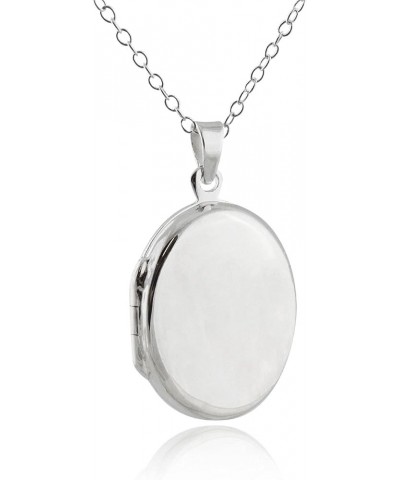 Sterling Silver Oval Locket Necklaces for Women, 18" Cable Chain Oval 4 $15.30 Necklaces