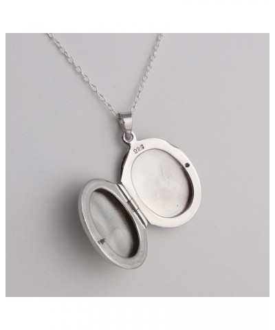 Sterling Silver Oval Locket Necklaces for Women, 18" Cable Chain Oval 4 $15.30 Necklaces