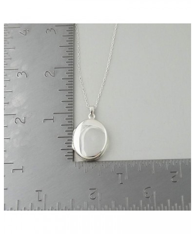 Sterling Silver Oval Locket Necklaces for Women, 18" Cable Chain Oval 4 $15.30 Necklaces