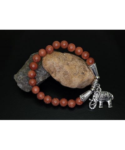 Elephant Lucky Charm Natural Stone Bracelet Goldsand Stone $8.54 Bracelets