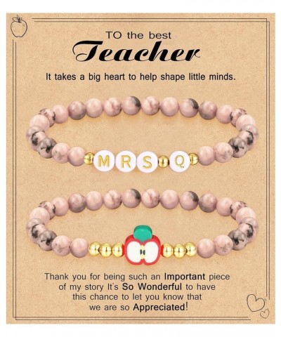 Teacher Appreciation Gifts for Women,Teacher Must Haves Initial Bracelet Mrs Miss End of Year Teacher Gifts Thank You for Hel...