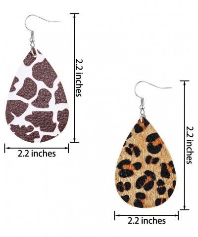 20 Pieces Petal Leather Earrings Leopard Print Earrings Teardrop Dangle Earrings $10.59 Earrings