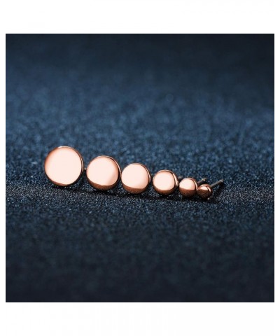 Rose Gold Plated Sterling Silver Dot Stud Earrings 3mm-10mm Options, Flat Round Disc Studs Hypoallergenic Jewelry 4mm $9.20 E...